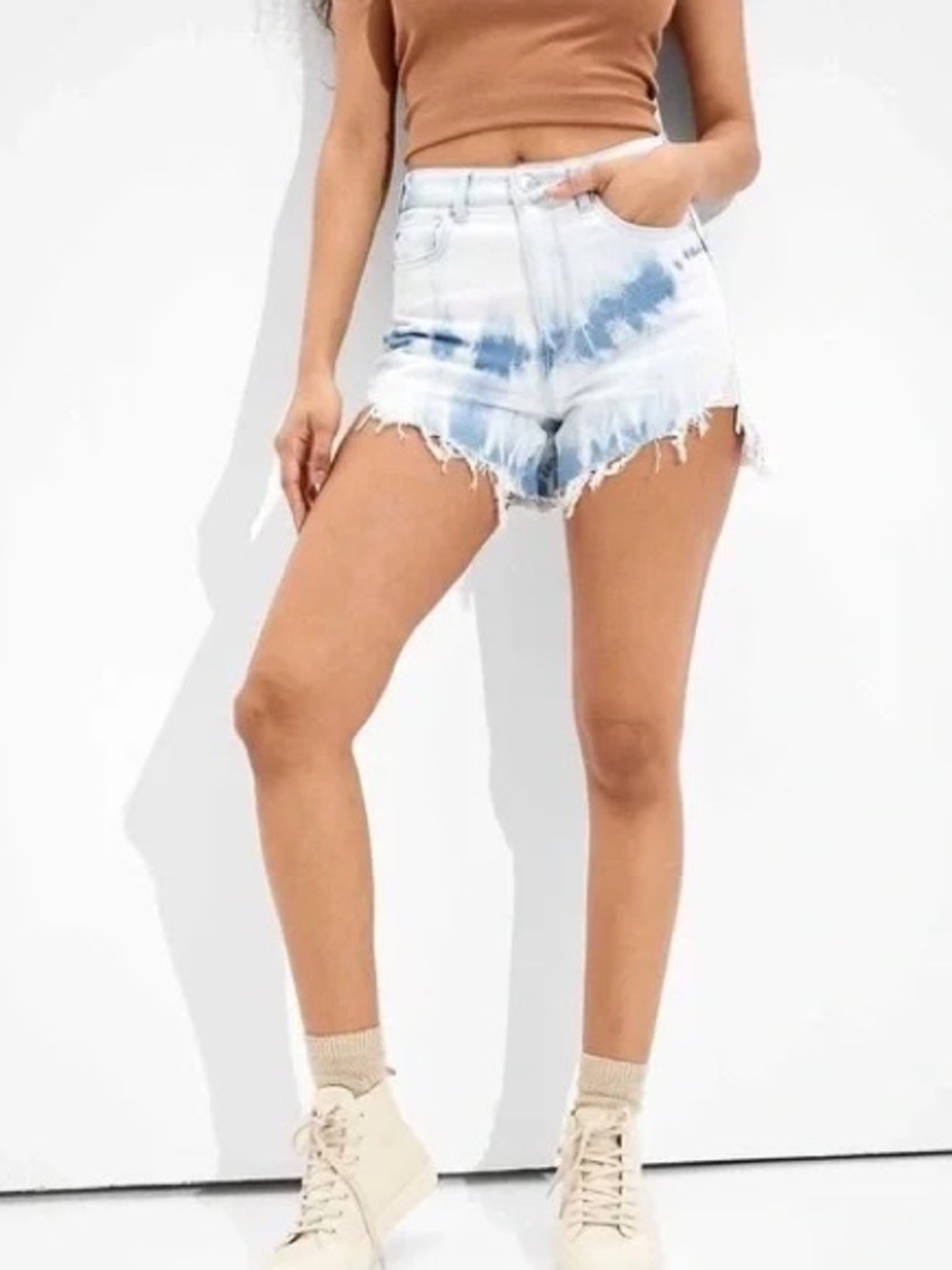 American eagle tie dye bleach Jean shorts